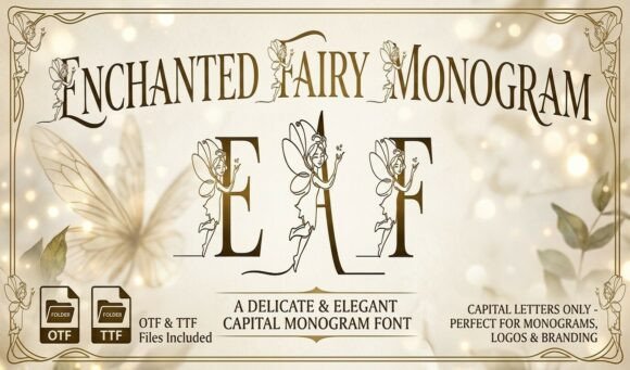 Enchanted Fairy Monogram: A Whimsical Serif for Boutique Branding