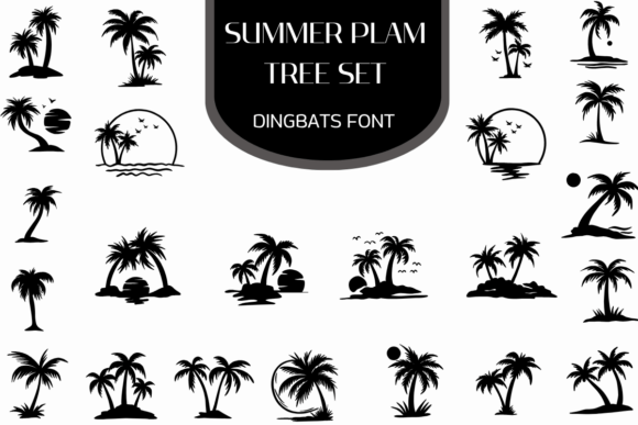 Summer Palm Tree Set: A Creative Font for Tropical Brand Vibes